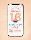 18th Birthday Invitation | Fun Cupcake Theme Party E-Invite | B-83