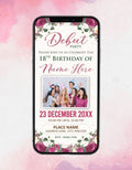 18th Birthday Layout Debut Invitation | Elegant Floral Celebration E-Invite | IM-2362