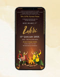 1st Lohri Invitation Card | Traditional Punjabi Bonfire Theme E-Invite | IM-2348