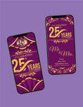 25th Anniversary Invitation Card | Royal Purple & Gold Digital E-Invite | P-10