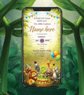 Digital Jungle Birthday Invitation Card for Children | Playful Animal Theme | IM-2914