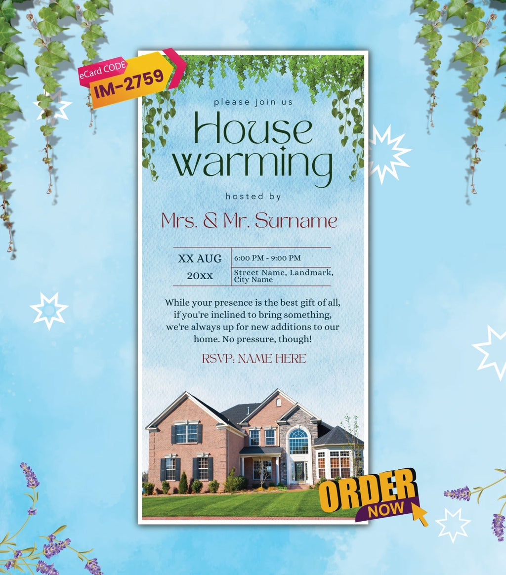 Housewarming E-Invite | Digital Homewarming Party Invitation with Elegant Modern Design | IM-2759