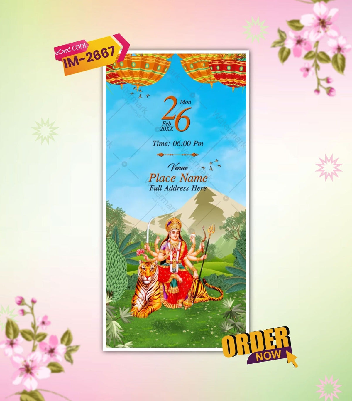 Online Mata Ki Chowki Invitation Video | Divine Devi Blessings E-Invite | IM-2667