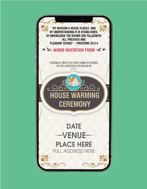 Housewarming Invitation eCard | Elegant Minimalist House Ceremony Invite | H-02